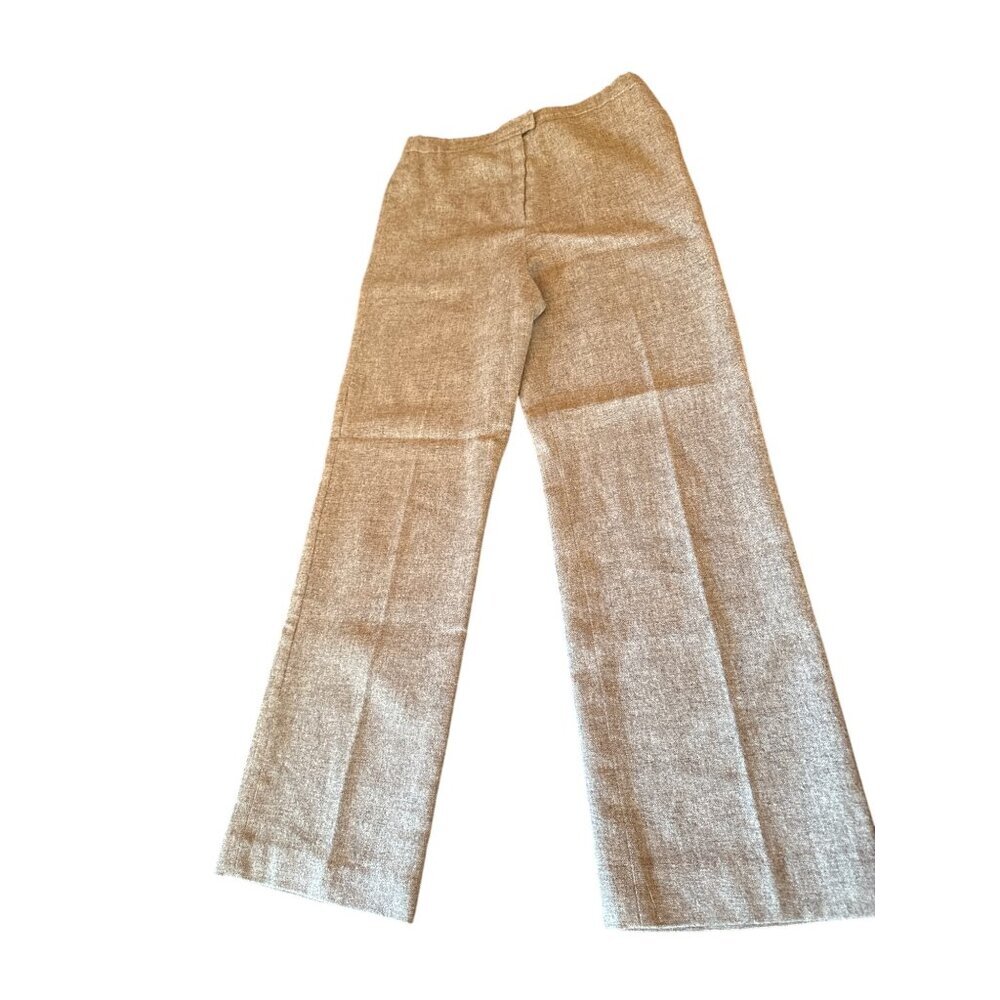 Vintage Womens Gray Wide-Leg Wool Trousers Size 12 By Country Suburbans